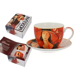 Filiżanka Carmani 250ml ze spodkiem - A. Modigliani, Kobieta w kapeluszu